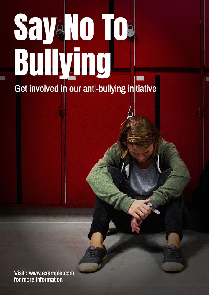 Anti-bullying  poster template, editable text and design