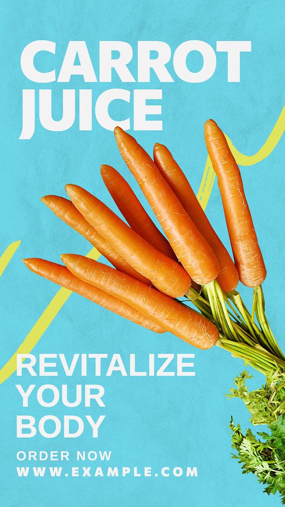 Carrot juice Instagram story template, editable text