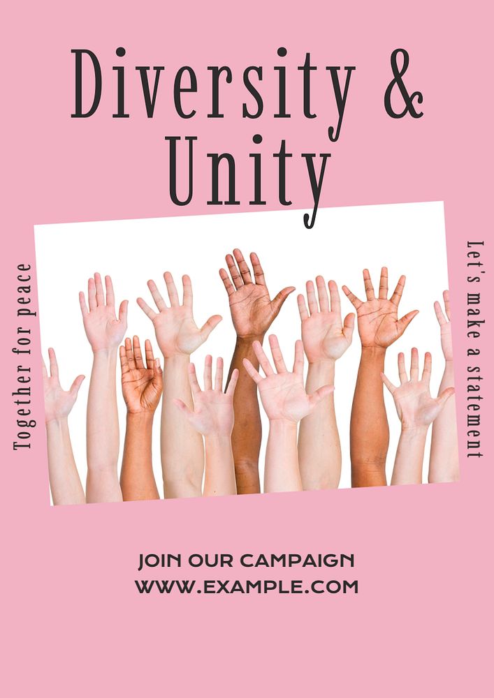 Diversity and unity  poster template, editable text and design