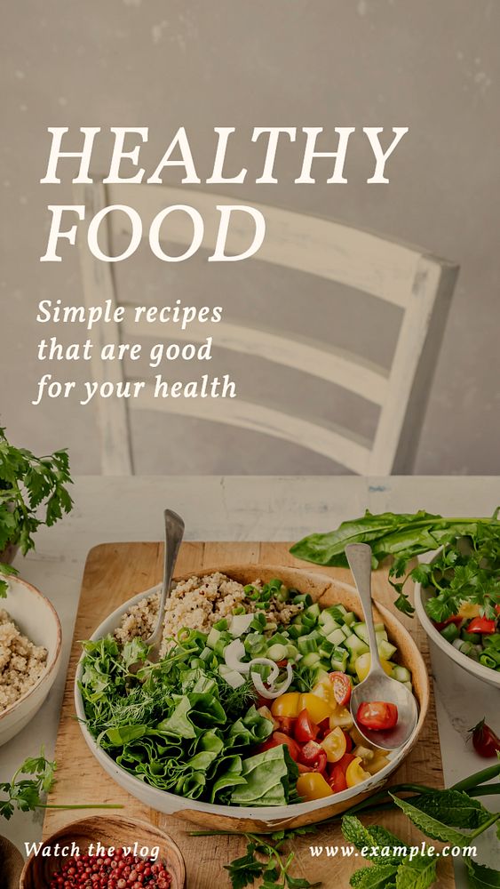 Healthy food  Instagram story template, editable text