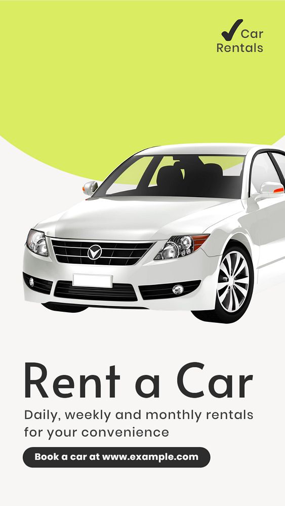 Car rental  Instagram story template, editable text