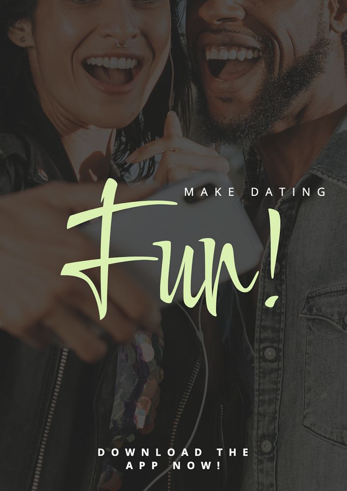 Online dating  poster template, editable text and design