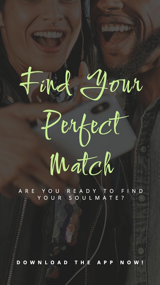 Online dating  Instagram story template, editable text