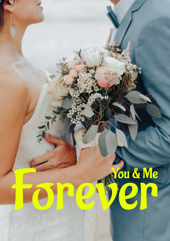 You & me forever  poster template, editable text and design