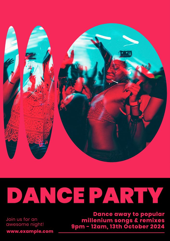 Dance party  poster template, editable text and design