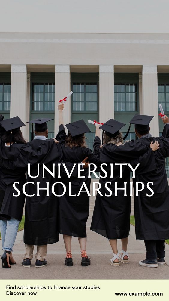 University scholarship  Instagram story template, editable text