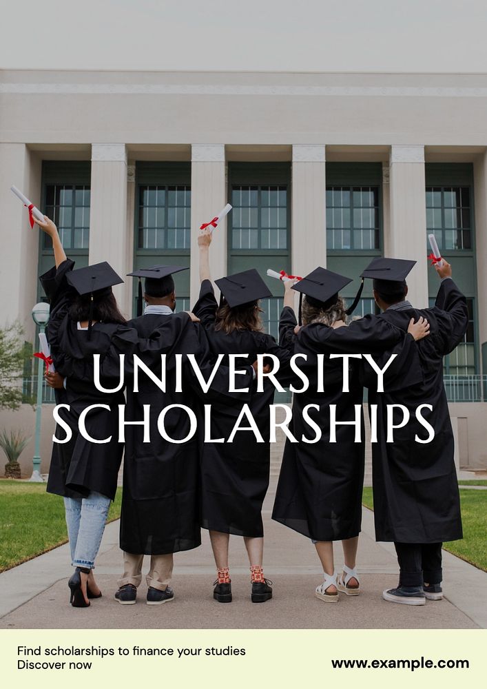 University scholarship  poster template, editable text and design