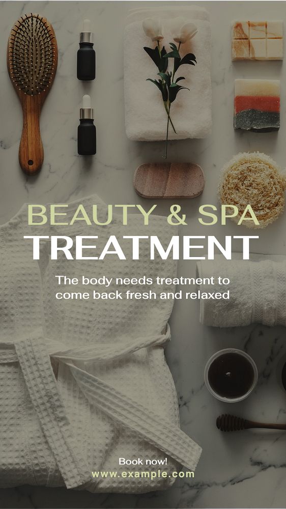 Beauty & spa treatment  Instagram story template, editable text