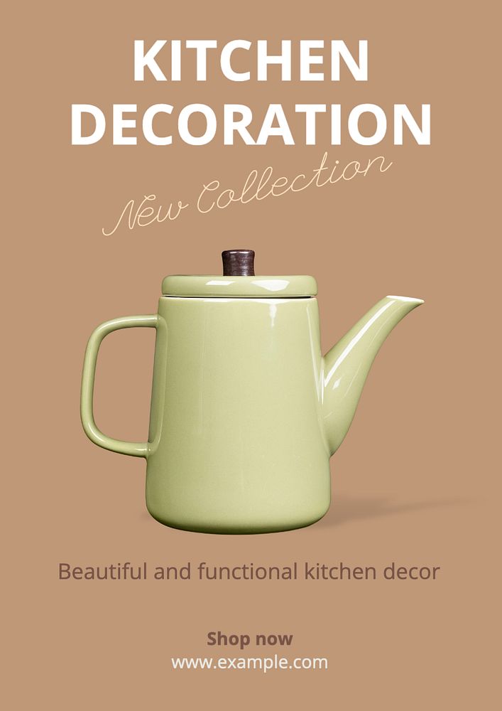 Kitchen decoration  poster template, editable text and design