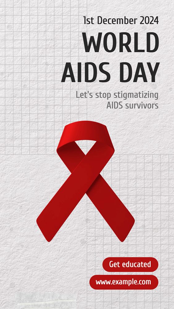 World aids day  Instagram story template, editable text