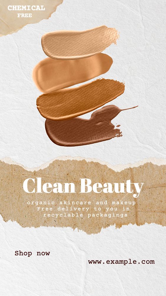 Clean beauty Instagram story template, editable text