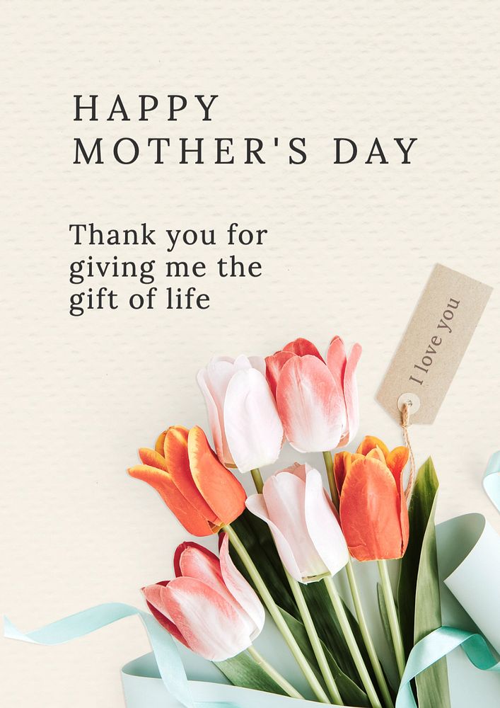 Happy mother's day  poster template, editable text and design