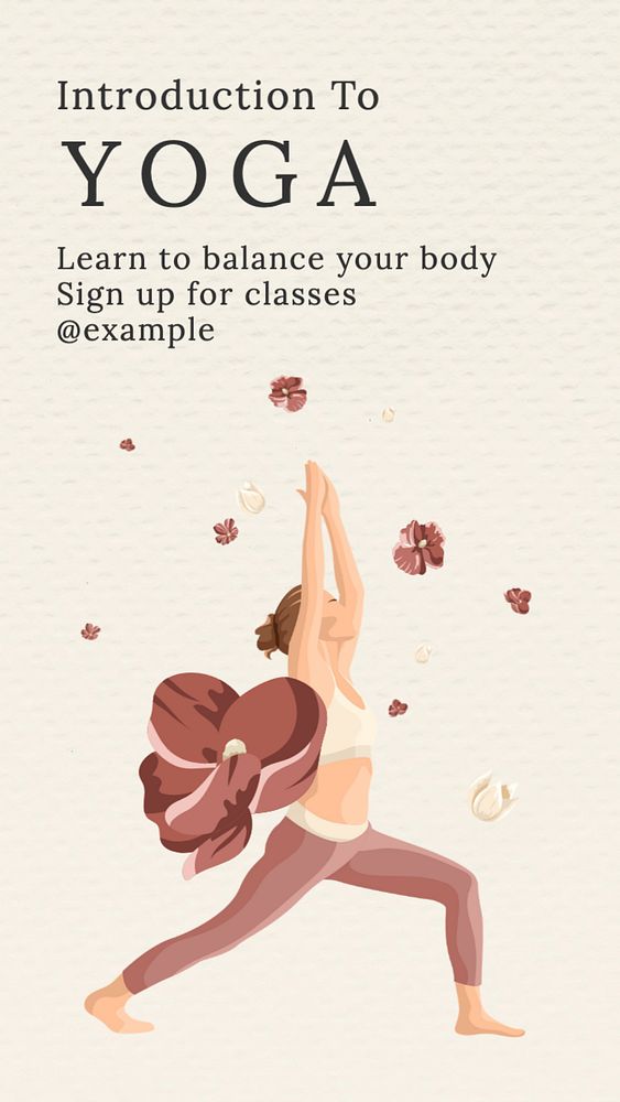 Yoga class Instagram story template, editable text