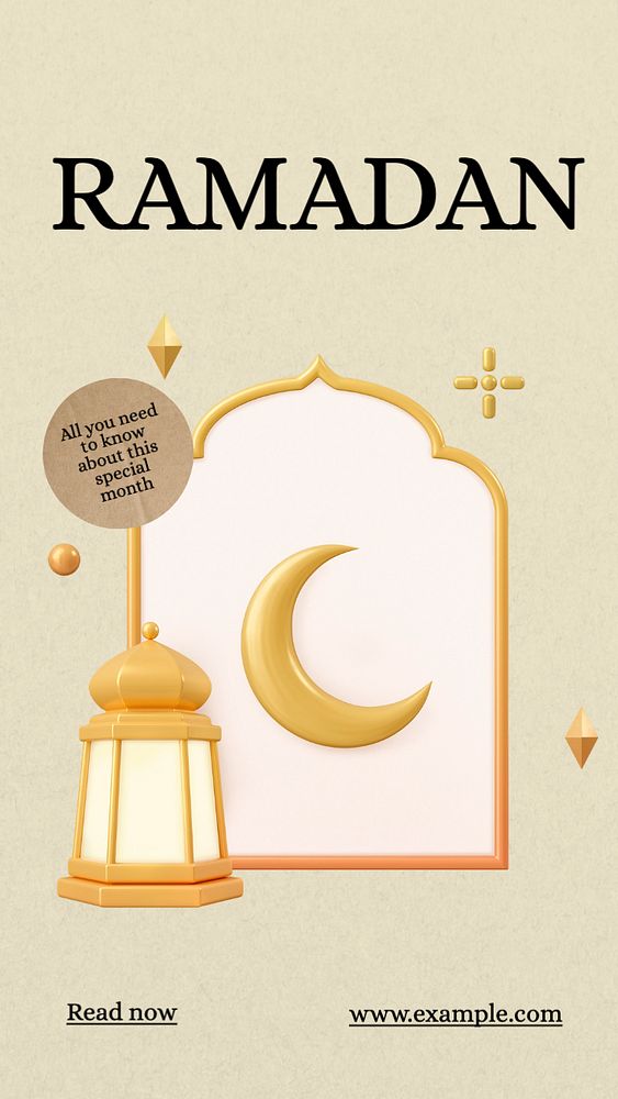 Ramadan Instagram story template, editable text