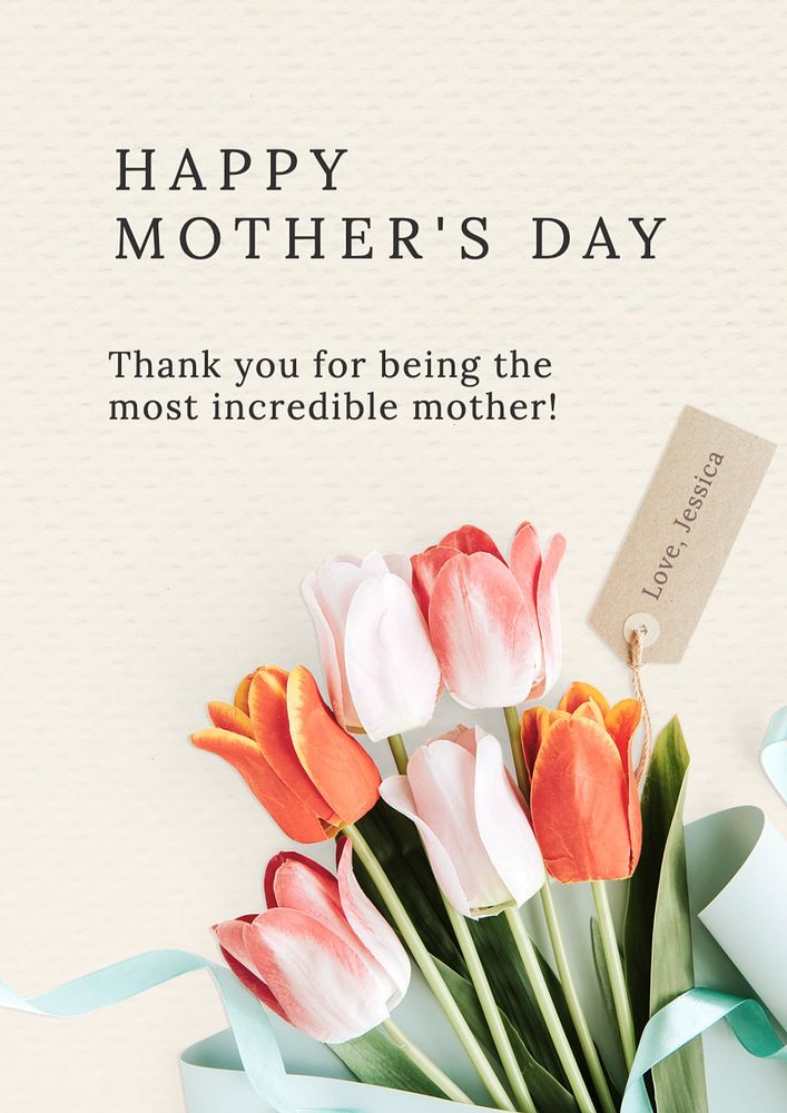 Happy mother's day  poster template, editable text and design