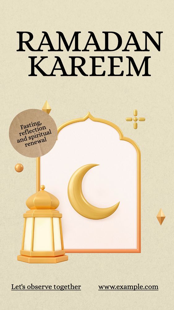 Ramadan Kareem Instagram story template, editable text