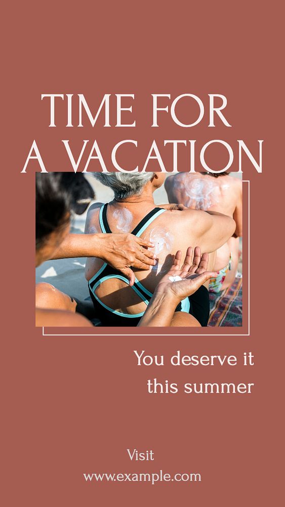 Summer vacation  Instagram story template, editable text