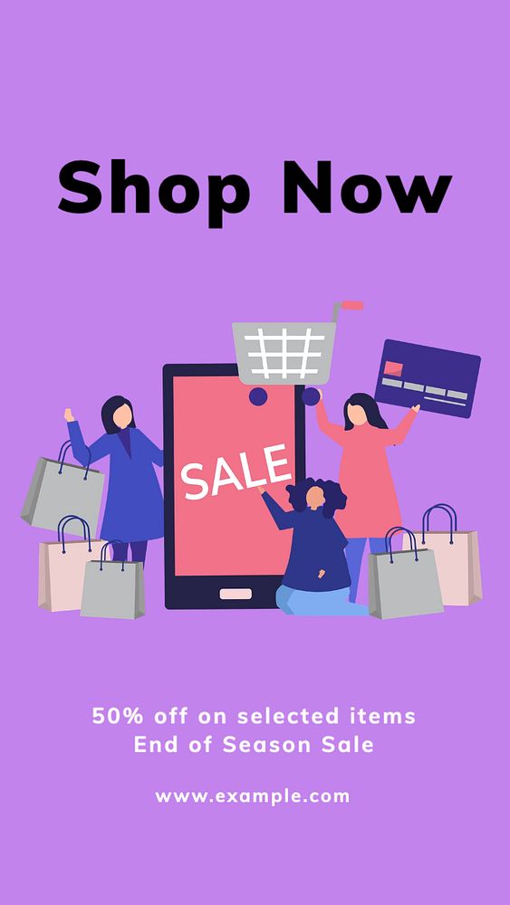 Shop now  Instagram story template, editable text