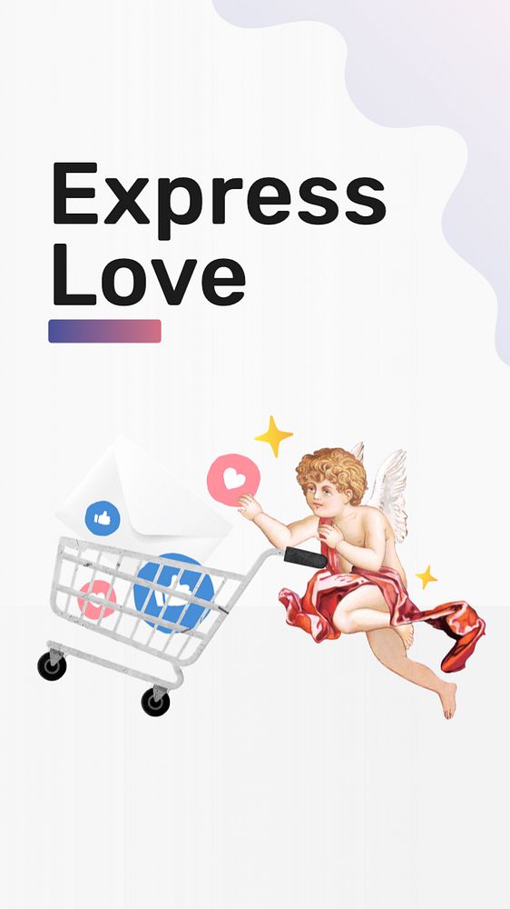 Express love  Instagram story template, editable text