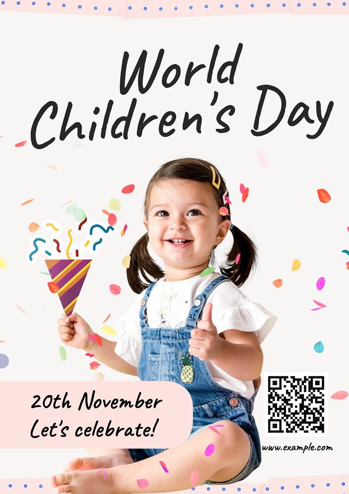 Children's day  poster template, editable text and design