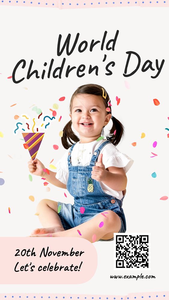 Children's day  Instagram story template, editable text