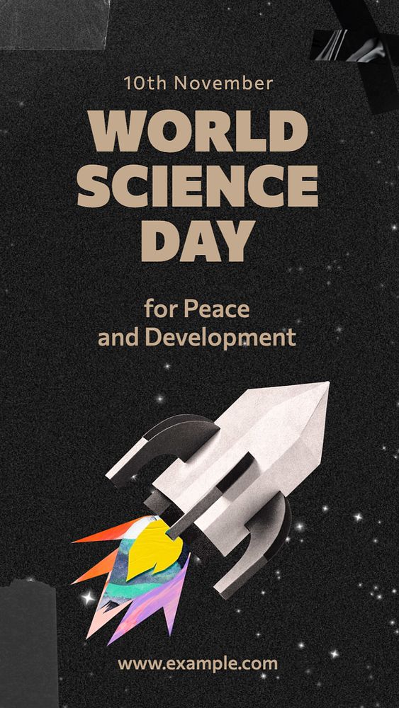 Science day Instagram story template, editable text