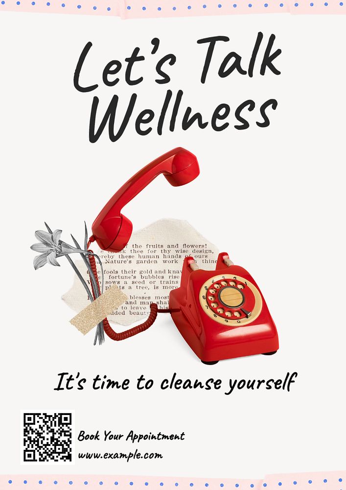 Wellness  poster template, editable text and design