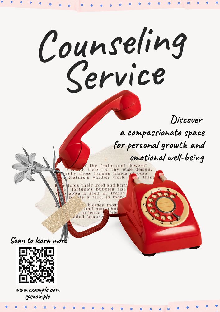 Counseling  poster template, editable text and design