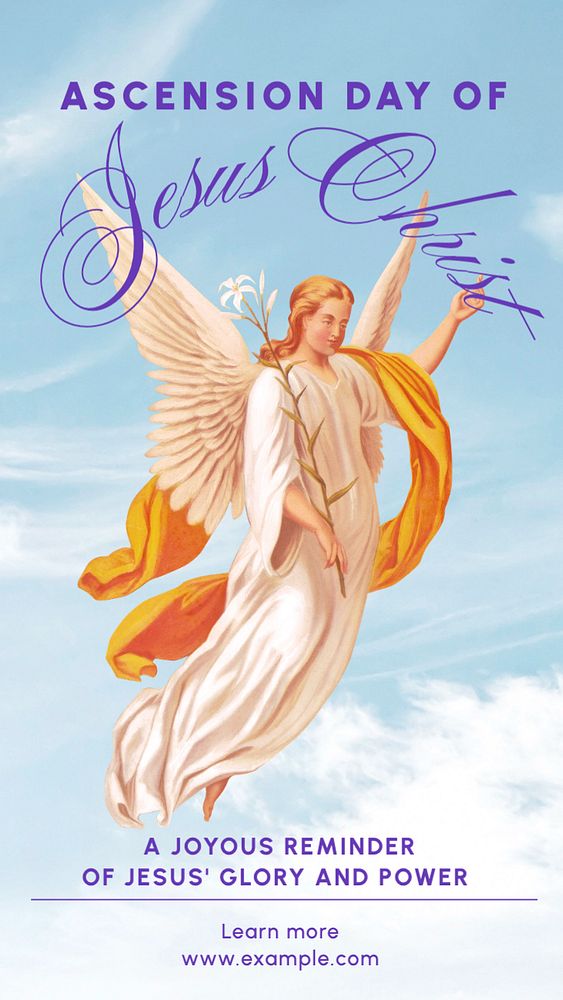 Ascension day poster template, editable text & design