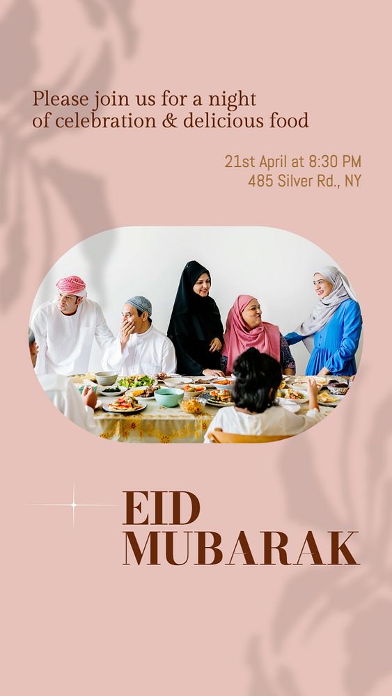 Eid Mubarak  Instagram story template, editable text