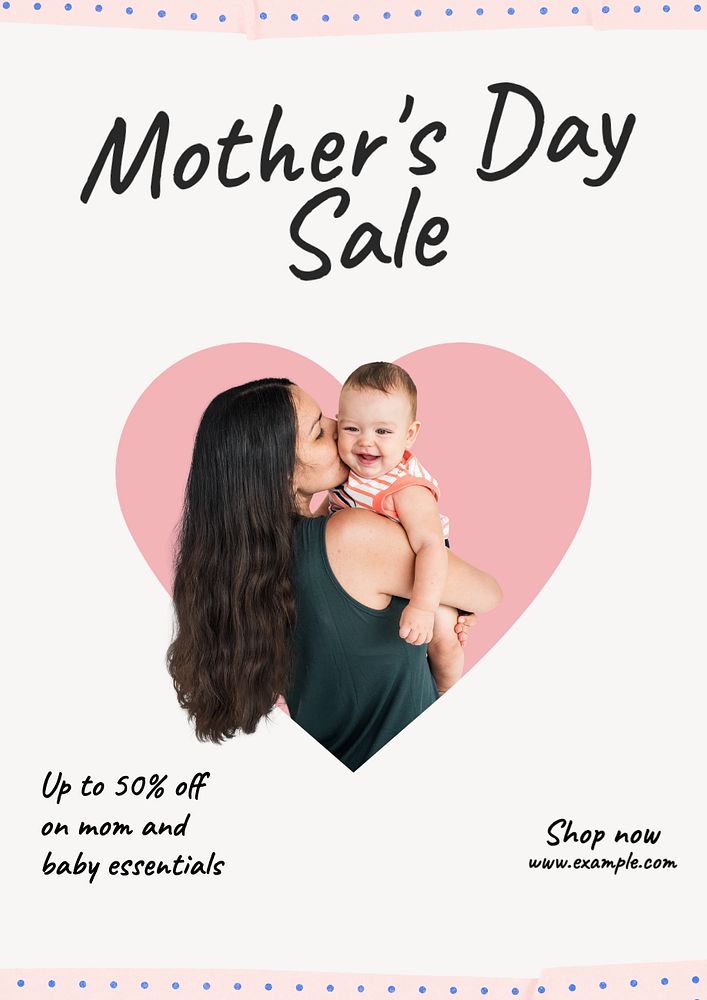 Mother's day sale  poster template, editable text and design