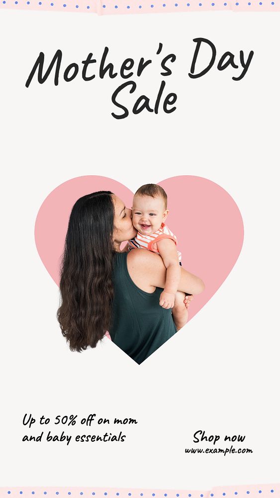 Mother's day sale  Instagram story template, editable text