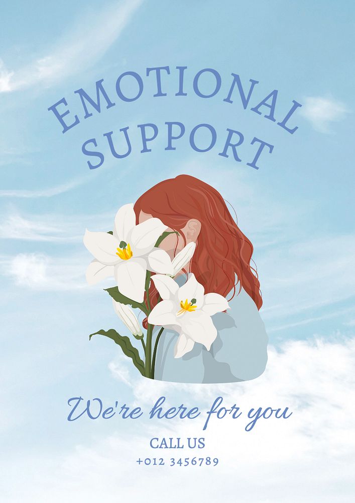 Emotional support Instagram story template, editable text