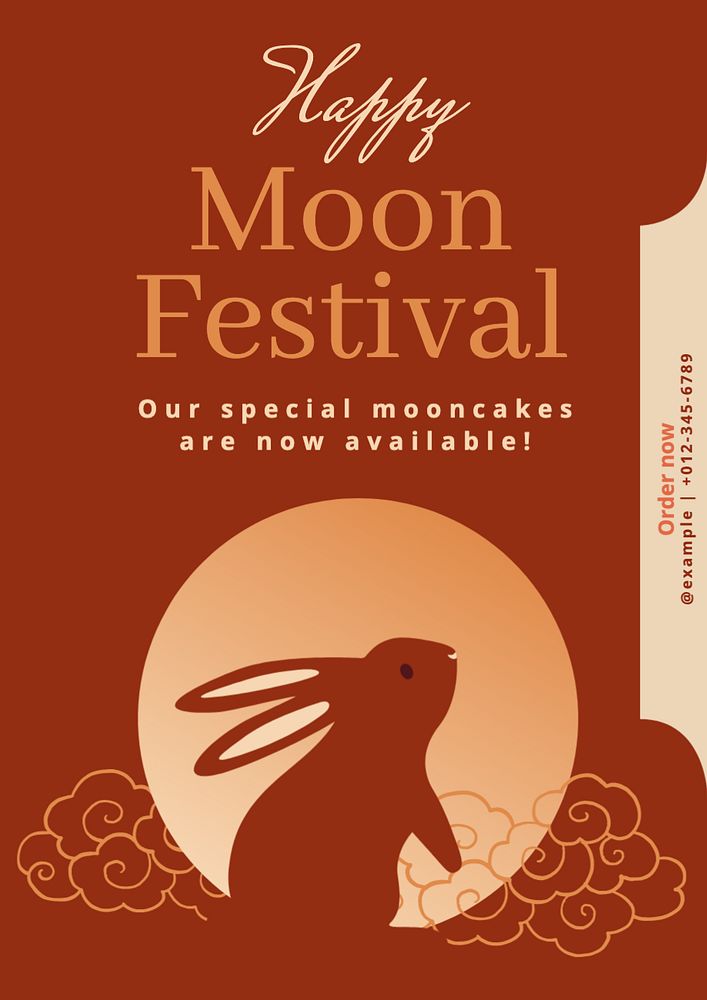 Moon festival  poster template, editable text and design