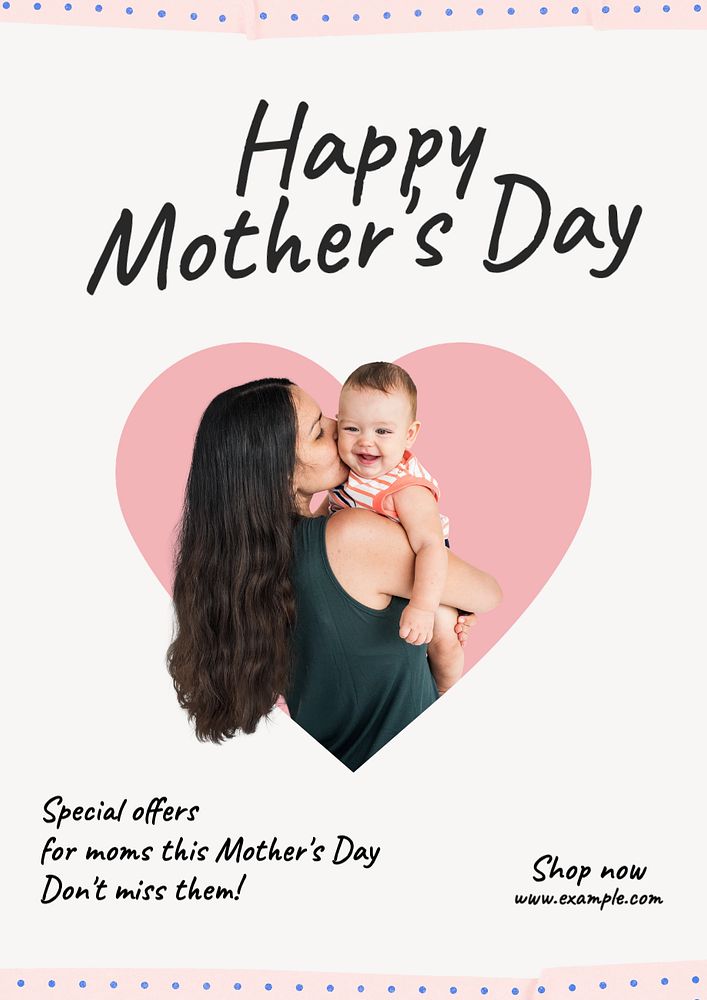 Happy mother's day  poster template, editable text and design