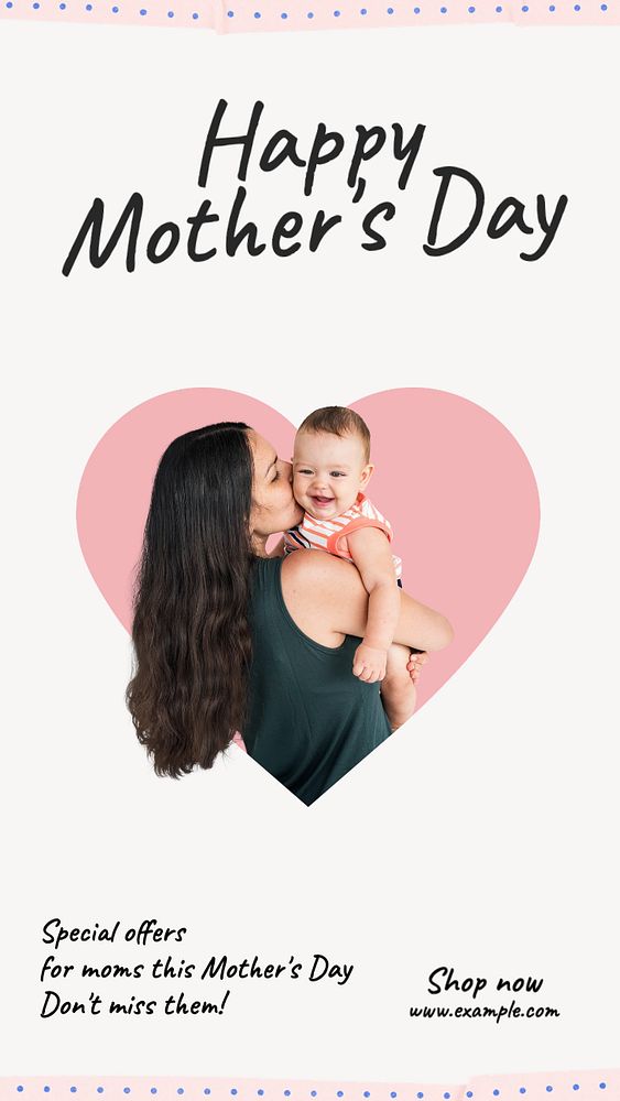 Happy mother's day  Instagram story template, editable text