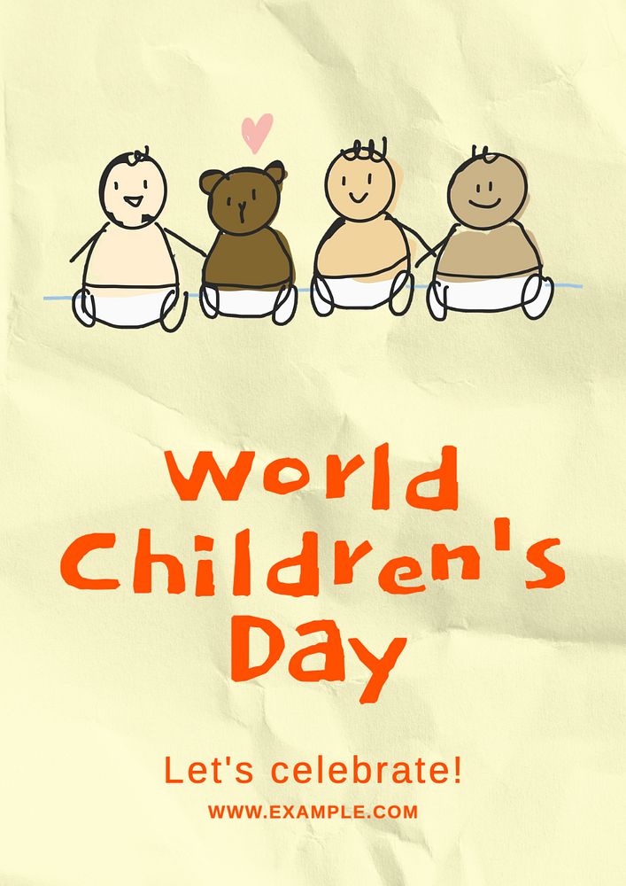 Children's day  poster template, editable text and design