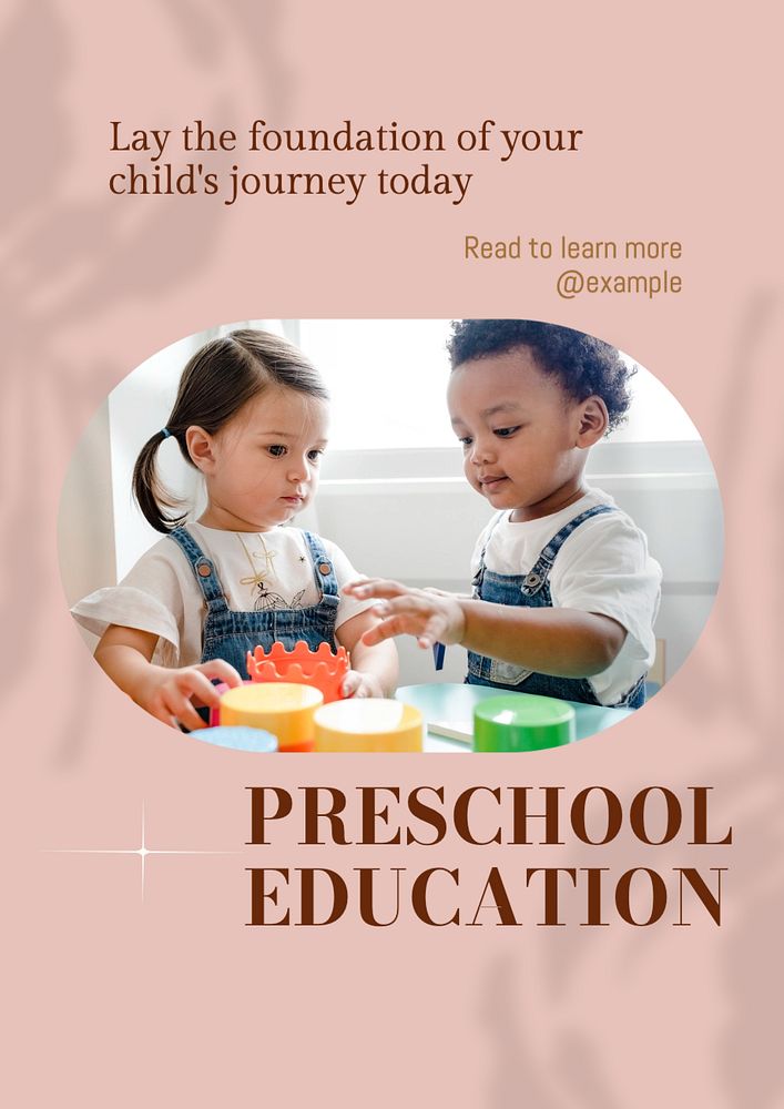 Preschool education  poster template, editable text and design