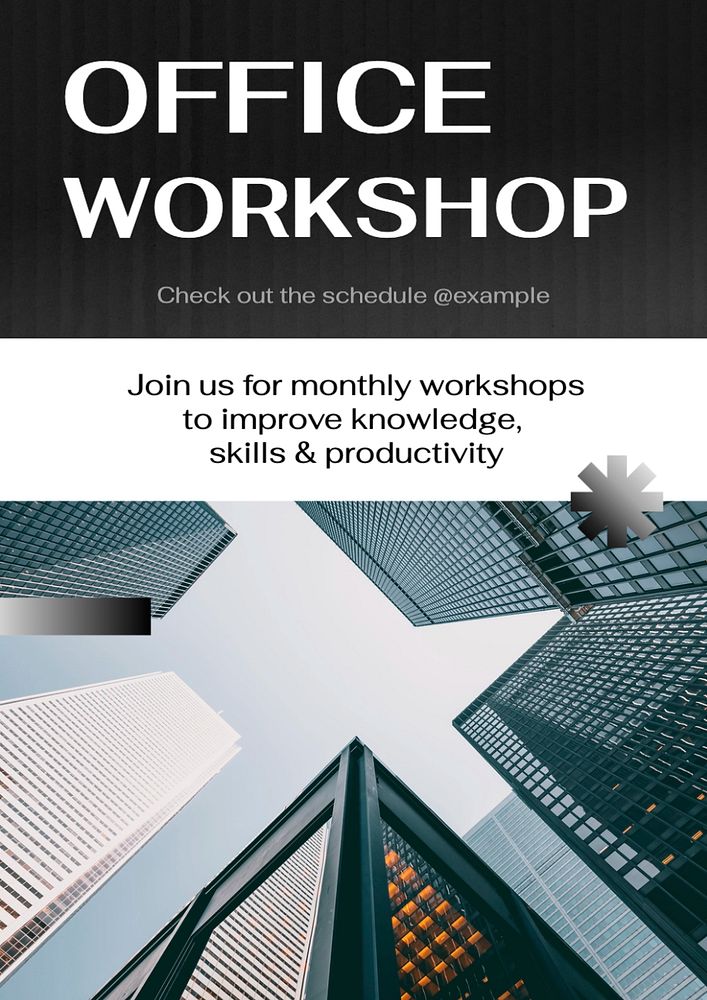 Corporate workshop  poster template, editable text and design