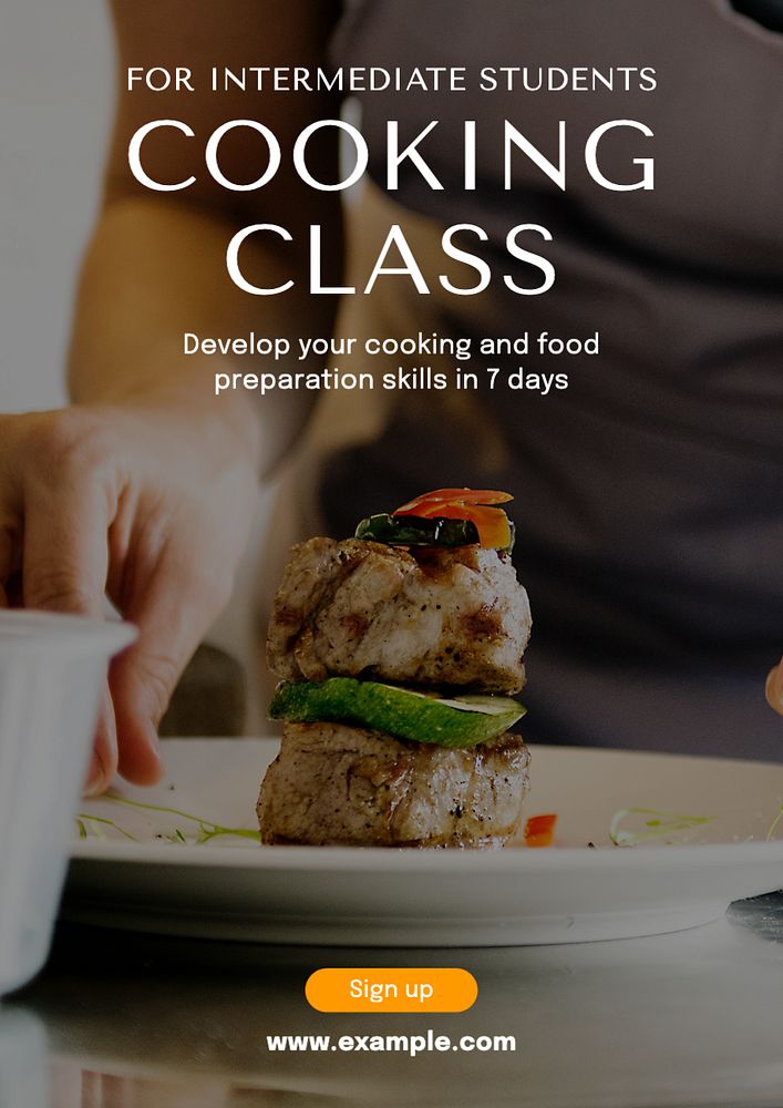 Cooking class  poster template, editable text and design