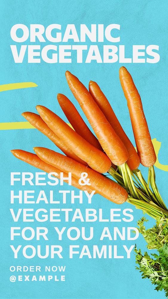 Organic vegetables Instagram story template, editable text