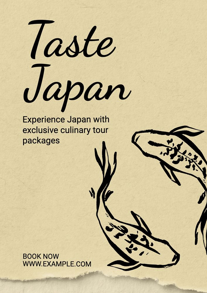 Japan tour package poster template, editable text and design