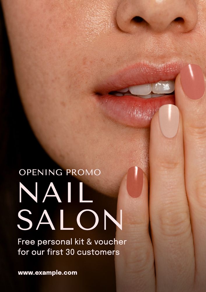 Nail salon  poster template, editable text and design