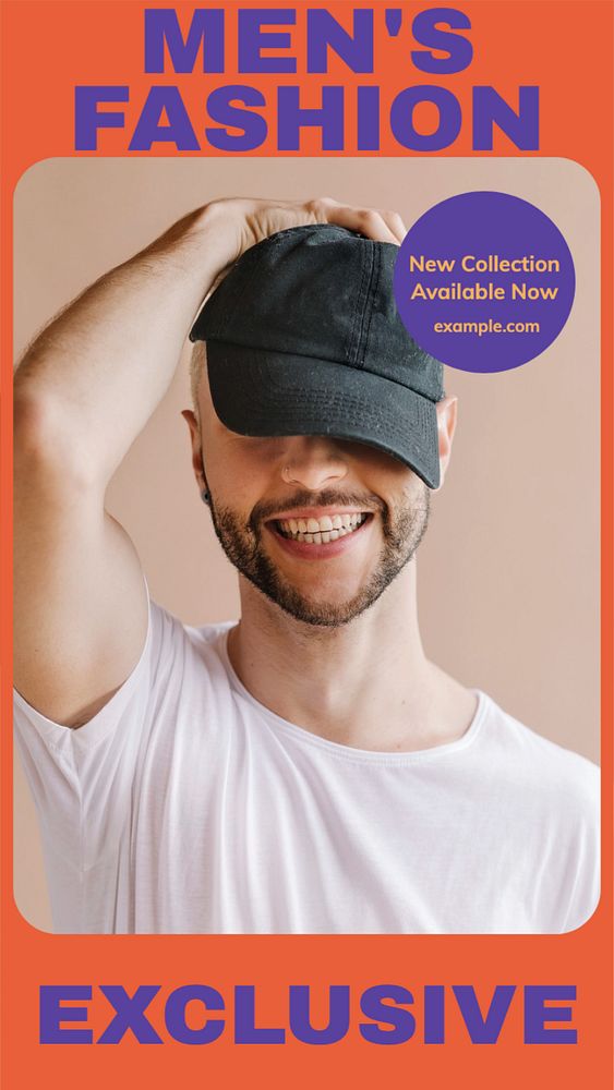 Men's fashion  Instagram story template, editable text