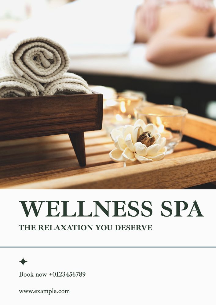 Wellness spa  poster template, editable text and design