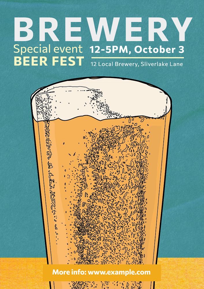 Brewery's beer fest  poster template, editable text and design