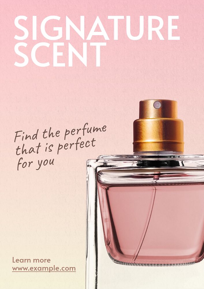 Perfume poster template, editable text and design