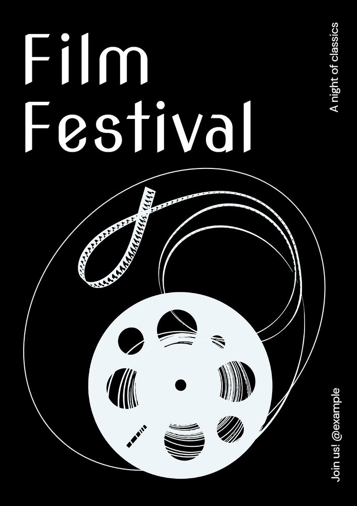 Film festival poster template, editable text and design