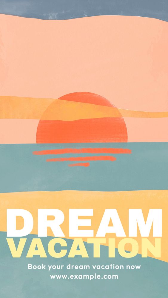 Dream vacation  Instagram story template, editable text