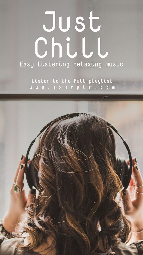 Chill music  Instagram story template, editable text